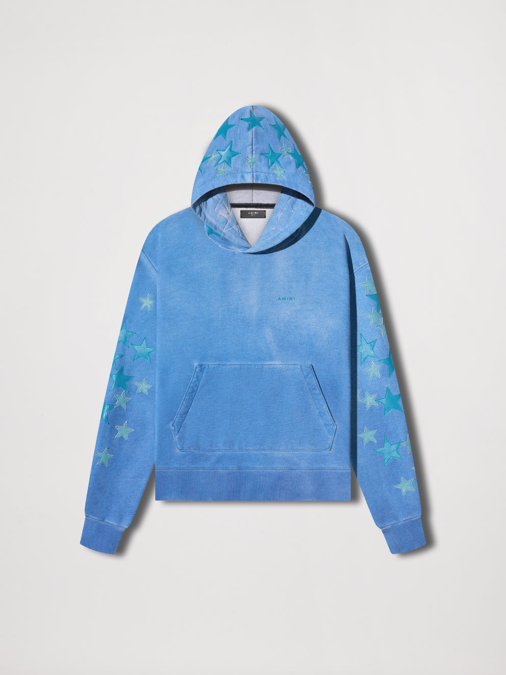 Heather Carolina Blue Amiri PIGMENT SPRAY STAR HOODIE | 217560-WDR