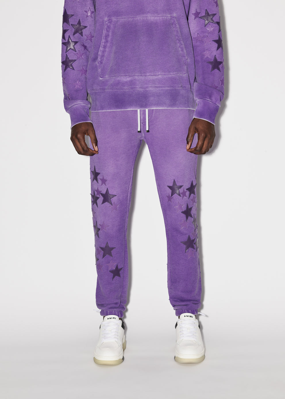 Heather Purple Amiri PIGMENT SPRAY STAR SWEATPANTS | 270945-AVX