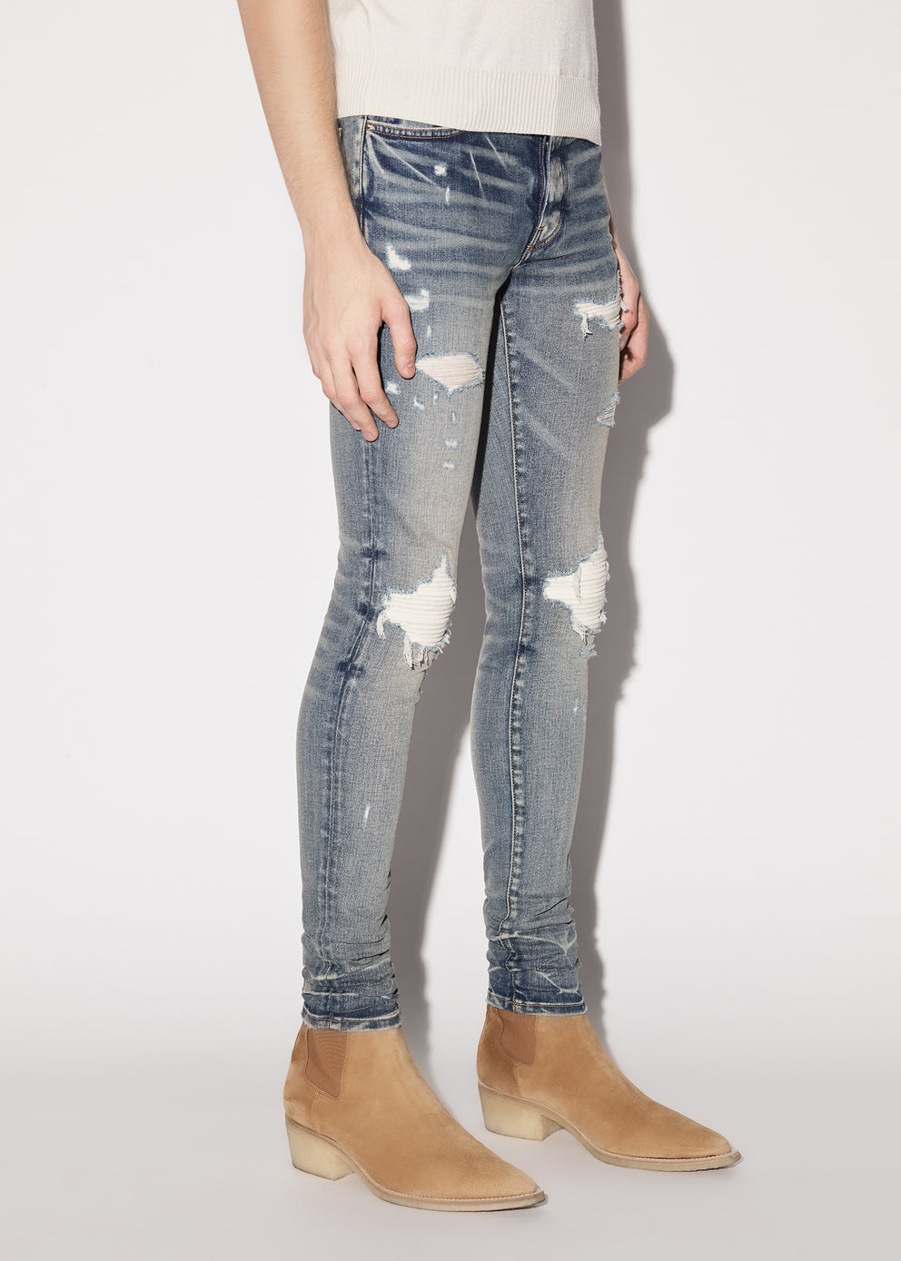 Indigo Amiri MX1 ULTRA SUEDE JEAN | 658271-ADW