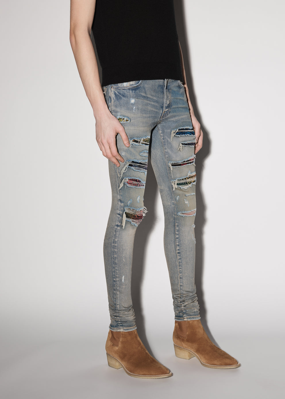 Indigo Amiri RAINBOW PAISLEY THRASHER JEAN | 610874-BNE