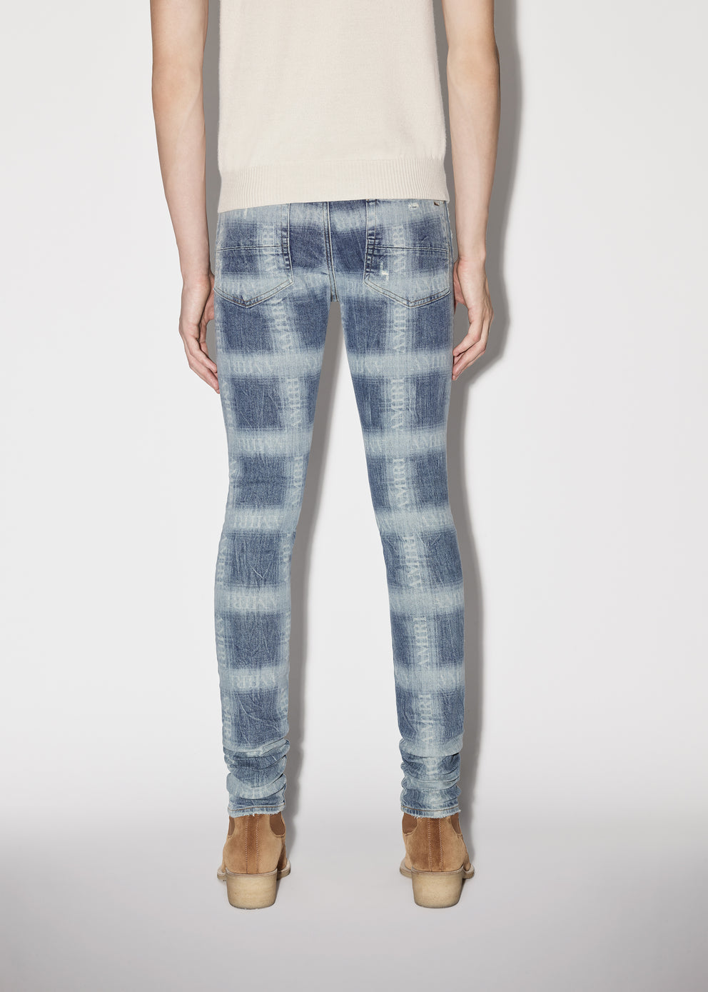 Medium Indigo Amiri PLAID SKINNY JEAN | 059716-SRA