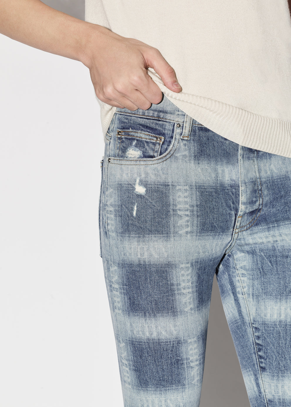 Medium Indigo Amiri PLAID SKINNY JEAN | 059716-SRA