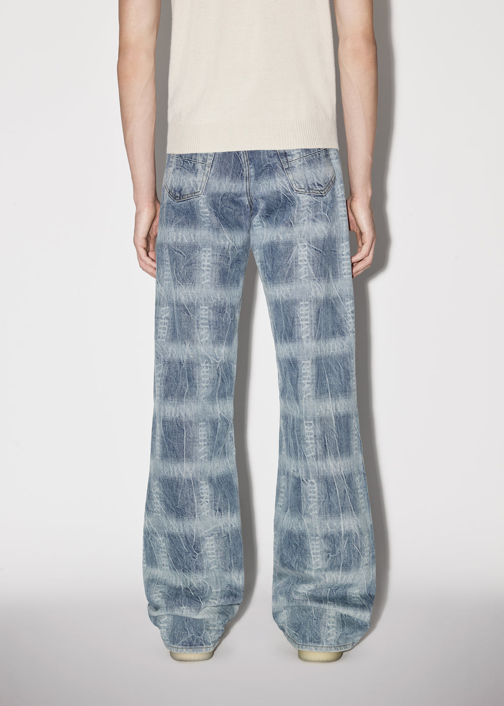 Medium Indigo Amiri SHADOW PLAID BAGGY JEAN | 078321-TEO