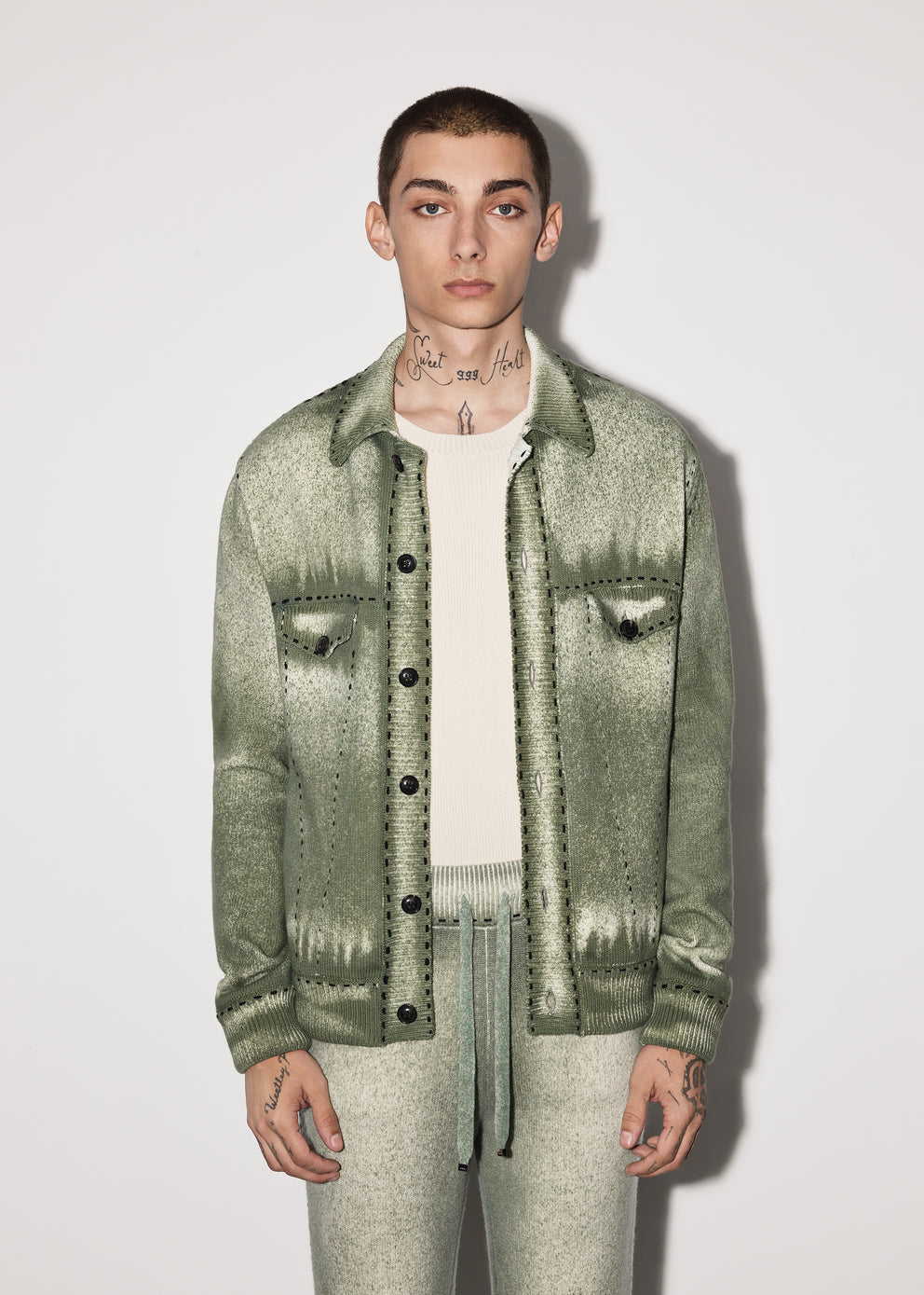 Military Green Amiri PIGMENT SPRAY ZIP BLOUSON | 831972-TBR