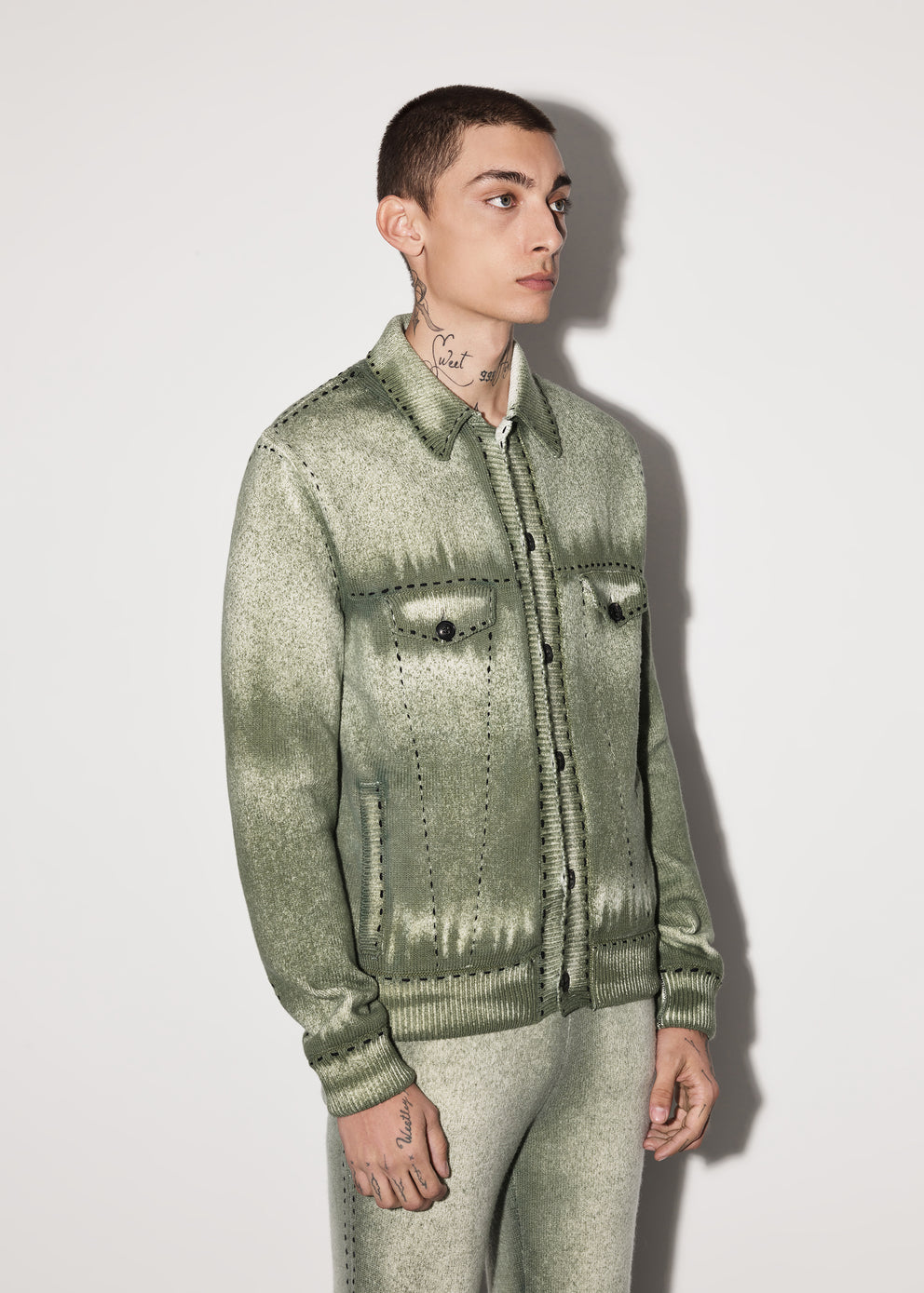 Military Green Amiri PIGMENT SPRAY ZIP BLOUSON | 831972-TBR