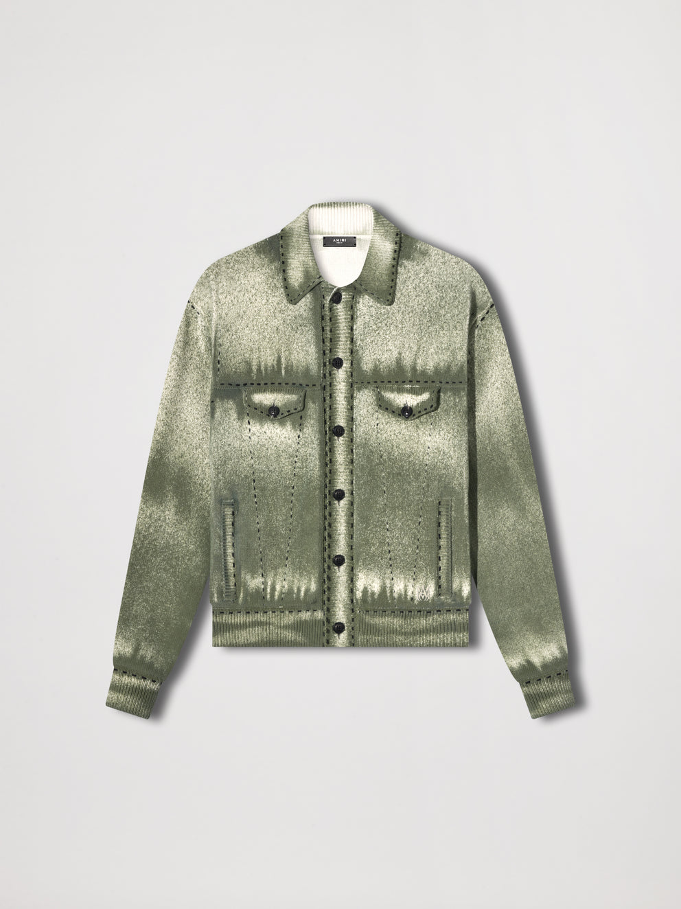 Military Green Amiri PIGMENT SPRAY ZIP BLOUSON | 831972-TBR