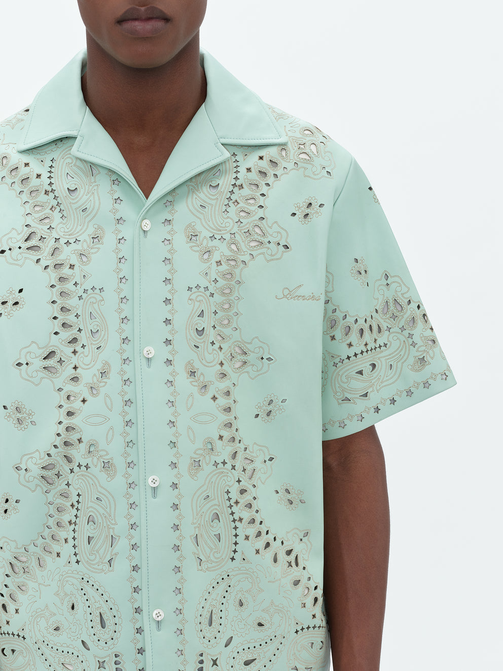 Mint Amiri LEATHER BANDANA SHIRT | 239081-ZVF