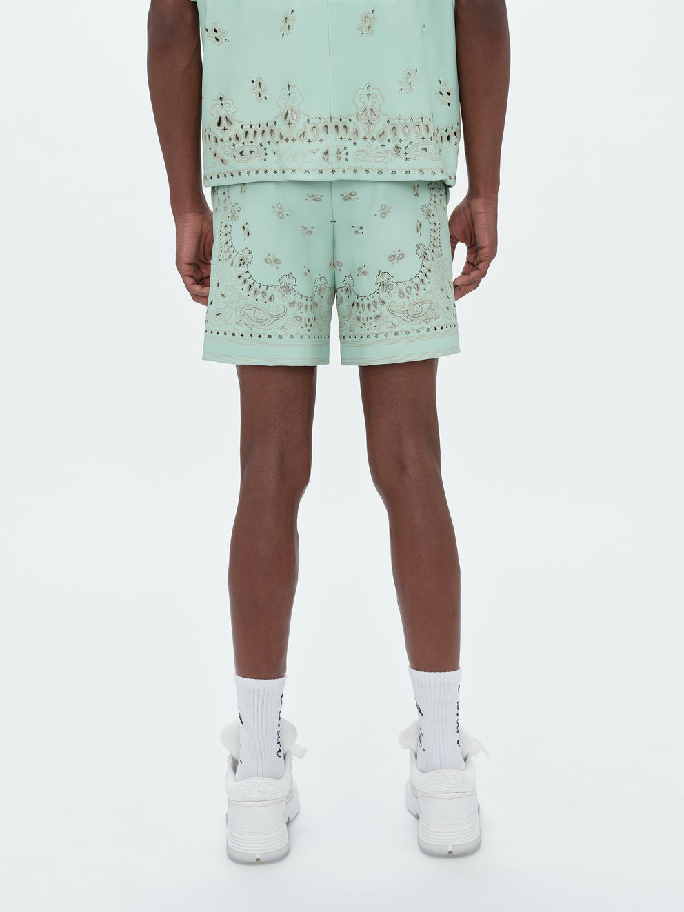 Mint Amiri LEATHER BANDANA SHORT | 276803-XHB