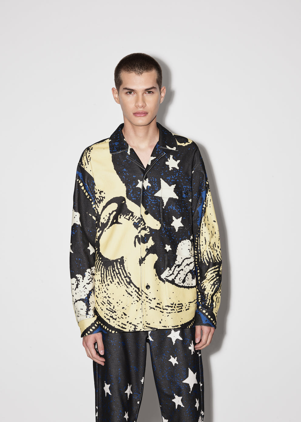 Multi Amiri CRESCENT MOON FACE LONG SLEEVE PJ SHIRT | 263591-CEV