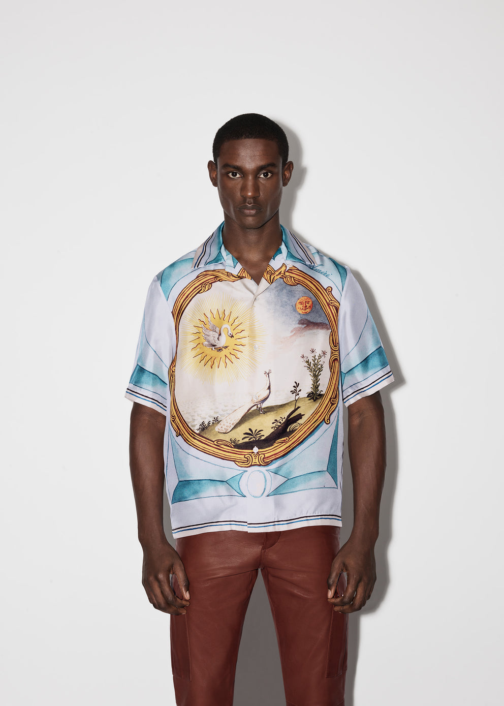 Multi Amiri LANDSCAPE FRAME BOWLING SHIRT | 069781-BCY