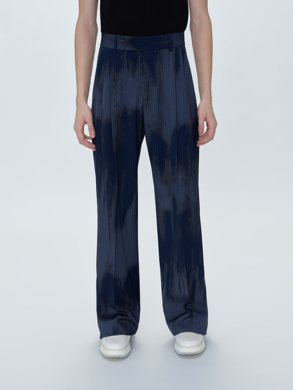 Navy Amiri PINSTRIPE DOUBLE PLEATED TROUSERS | 764325-LTR