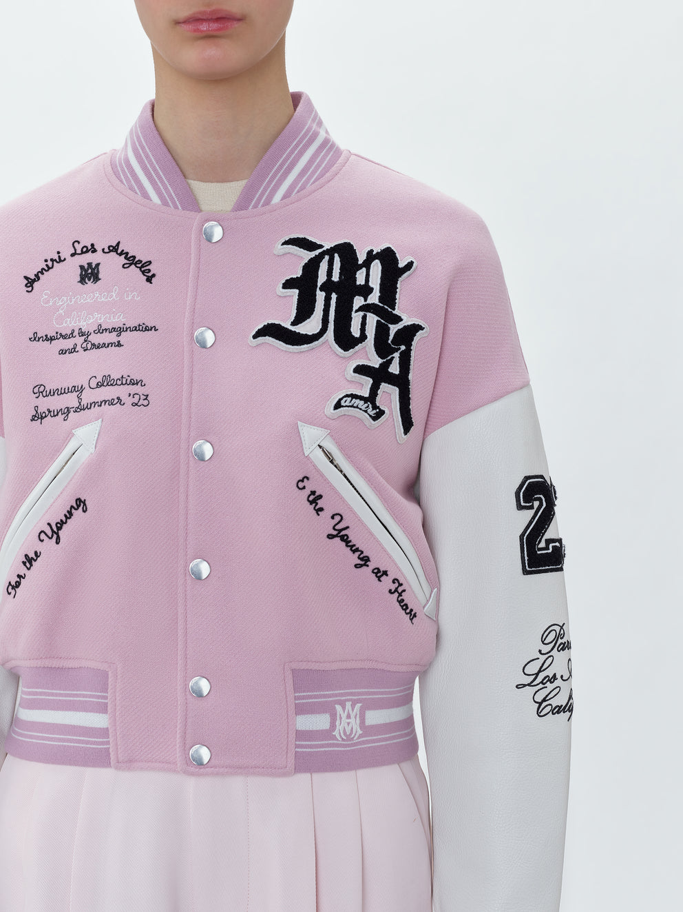 Pink Amiri OVERSIZED VARSITY JACKET | 801469-UXM