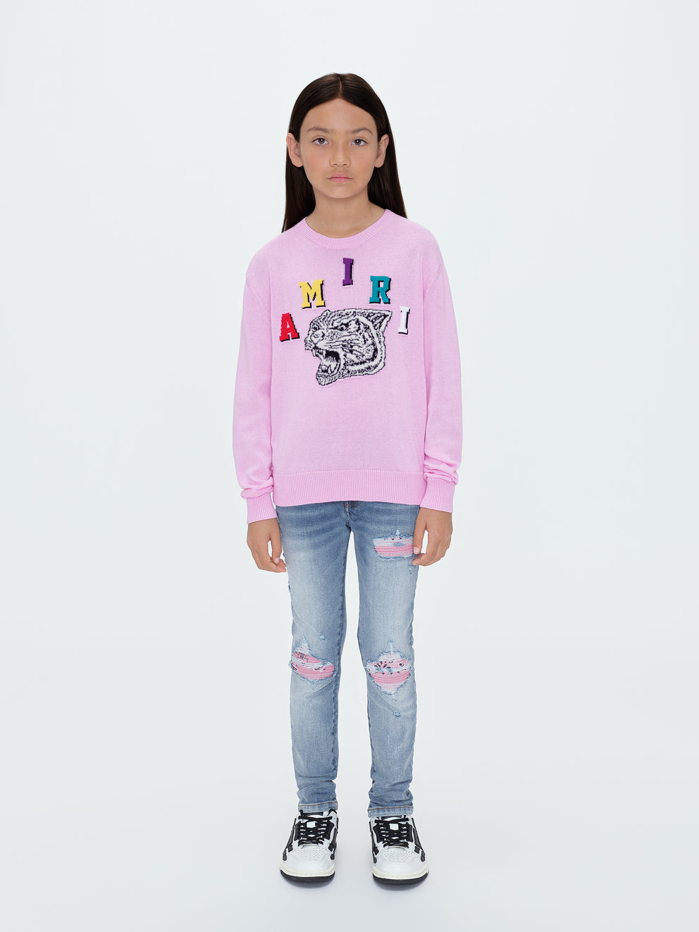 Pink Amiri TIGER VARSITY CREWNECK | 162807-RZU