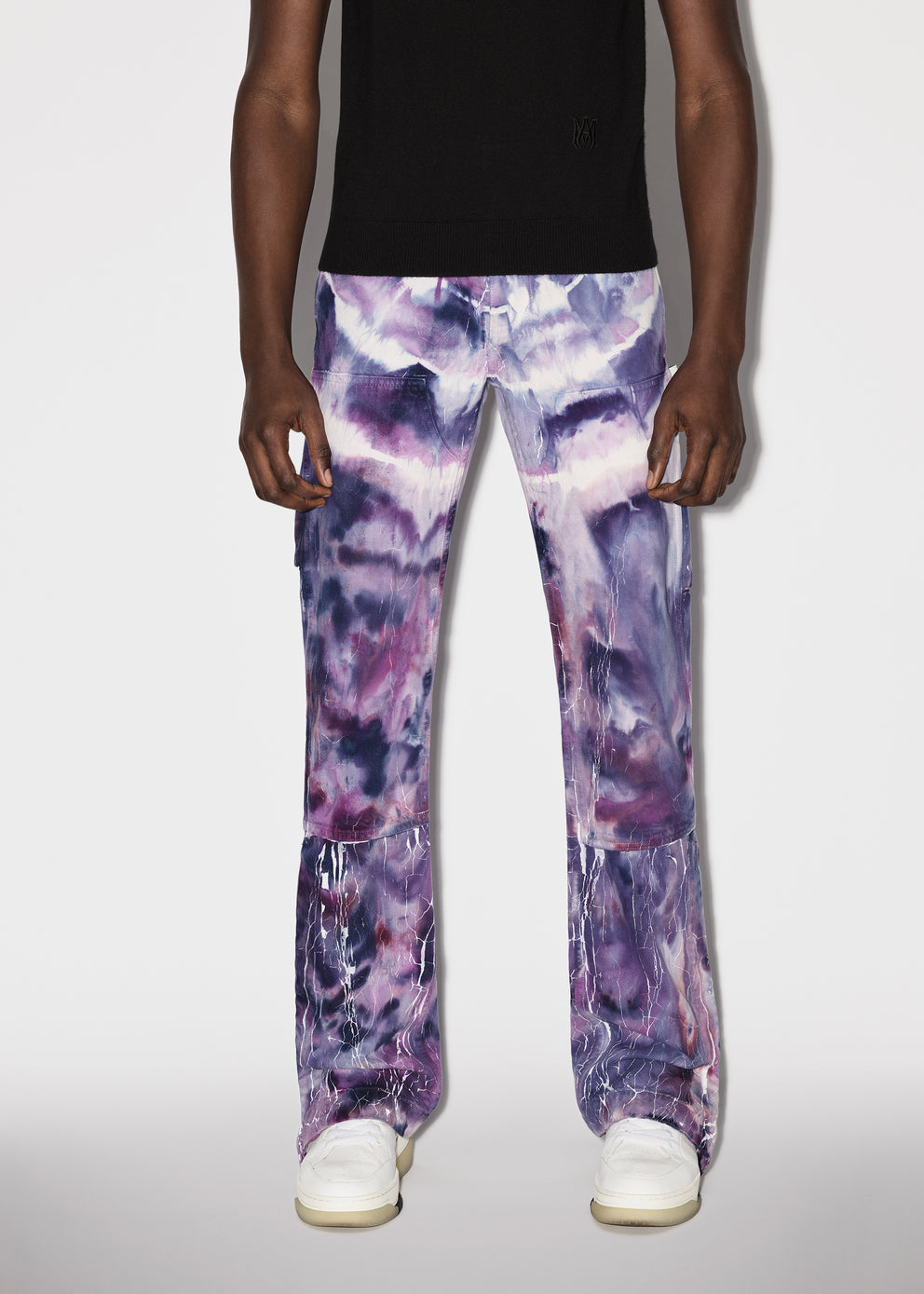 Purple Amiri CRACKED TIE DYE CARPENTER JEAN | 876390-LBQ