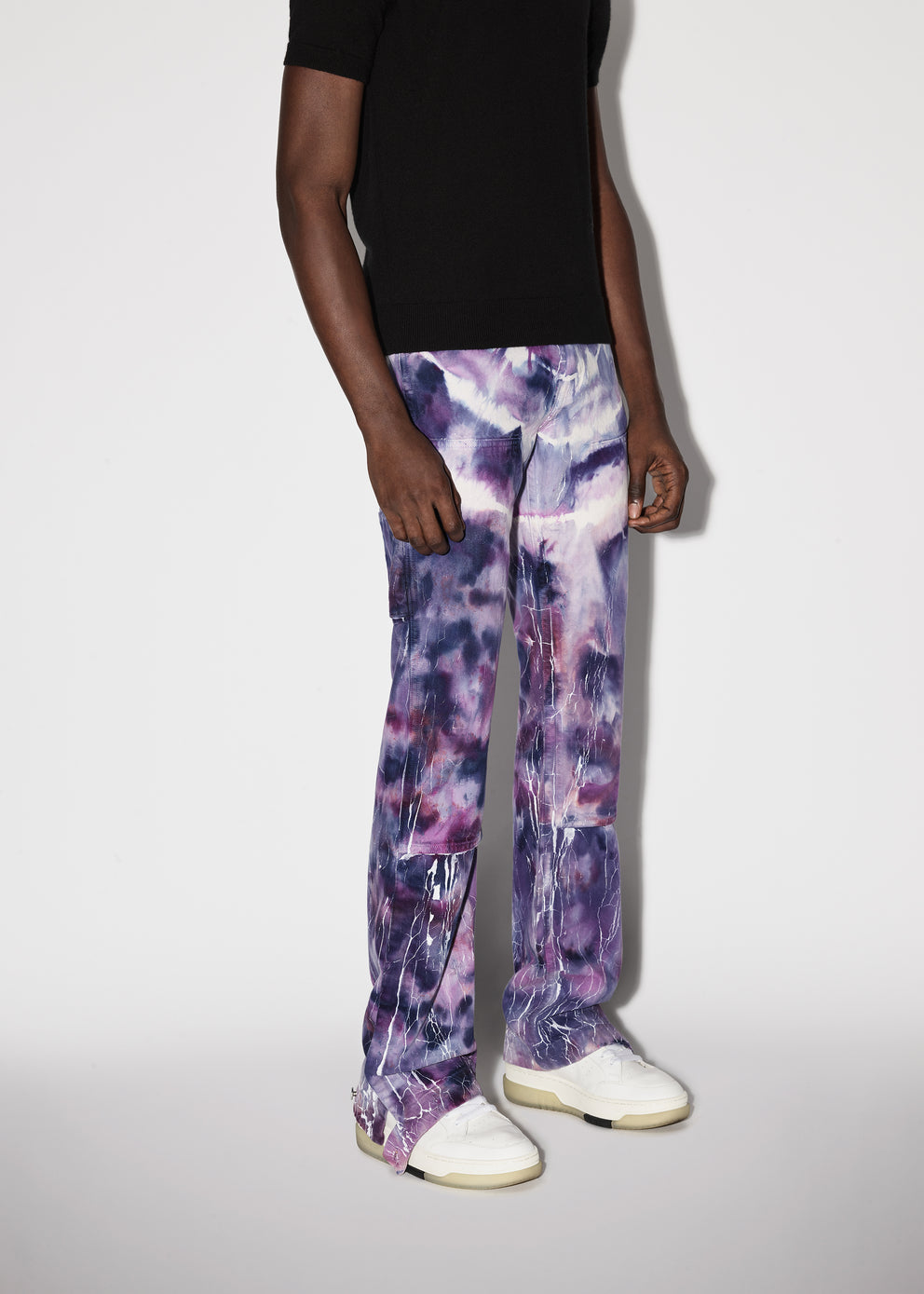 Purple Amiri CRACKED TIE DYE CARPENTER JEAN | 876390-LBQ