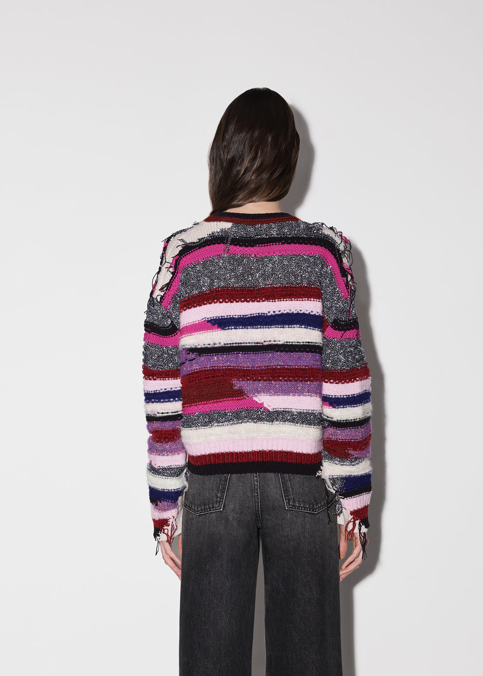 Purple Amiri MULTI YARN STRIPE CARDIGAN | 017235-SAZ