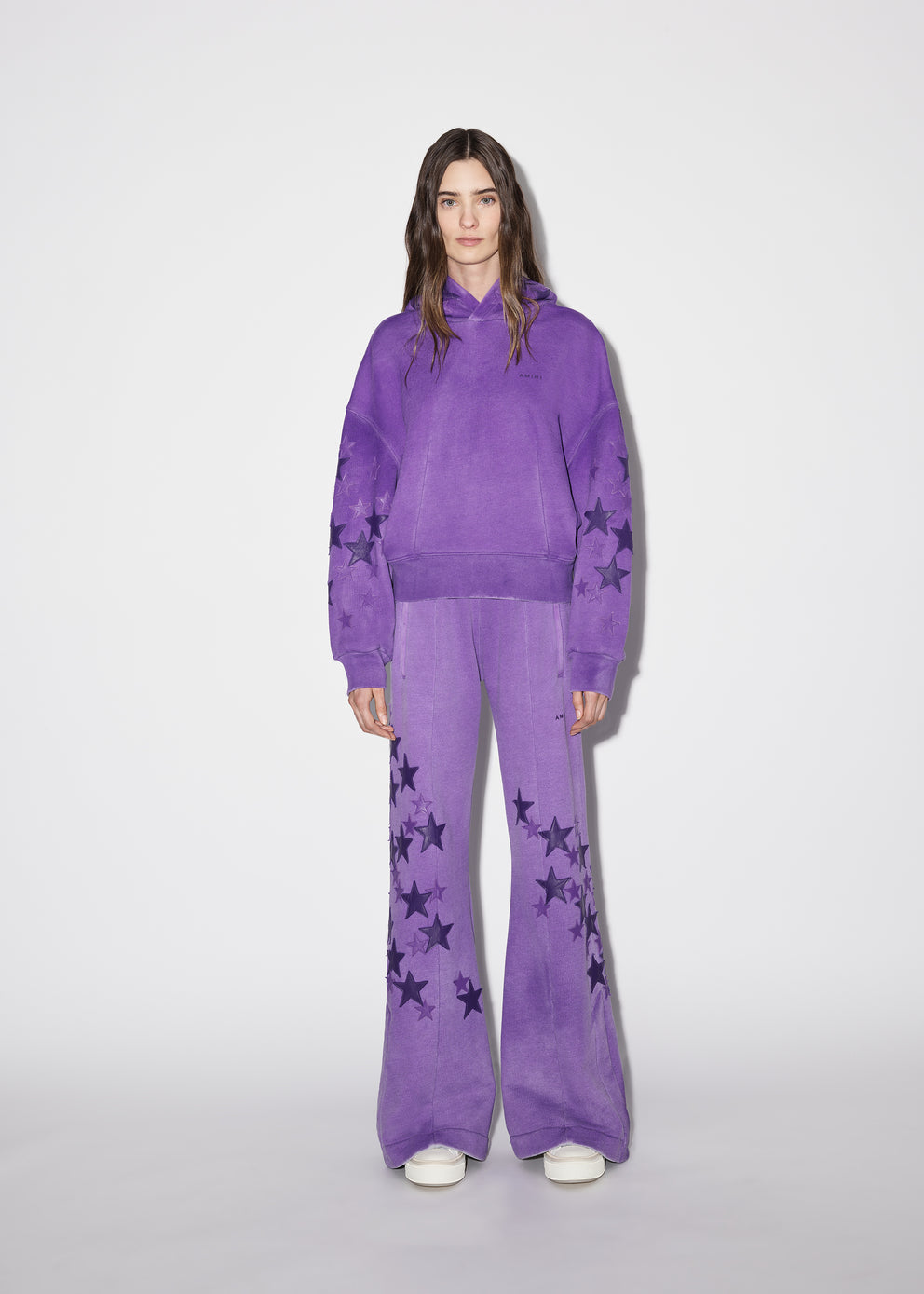 Purple Amiri STARS CROPPED HOODIE | 306874-YGM