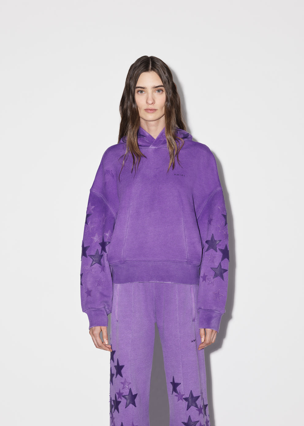 Purple Amiri STARS CROPPED HOODIE | 306874-YGM