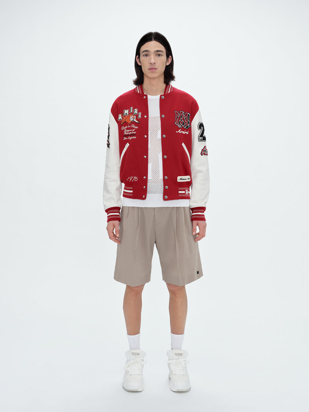 Red Amiri VINTAGE PATCH VARSITY BOMBER | 197346-FGK