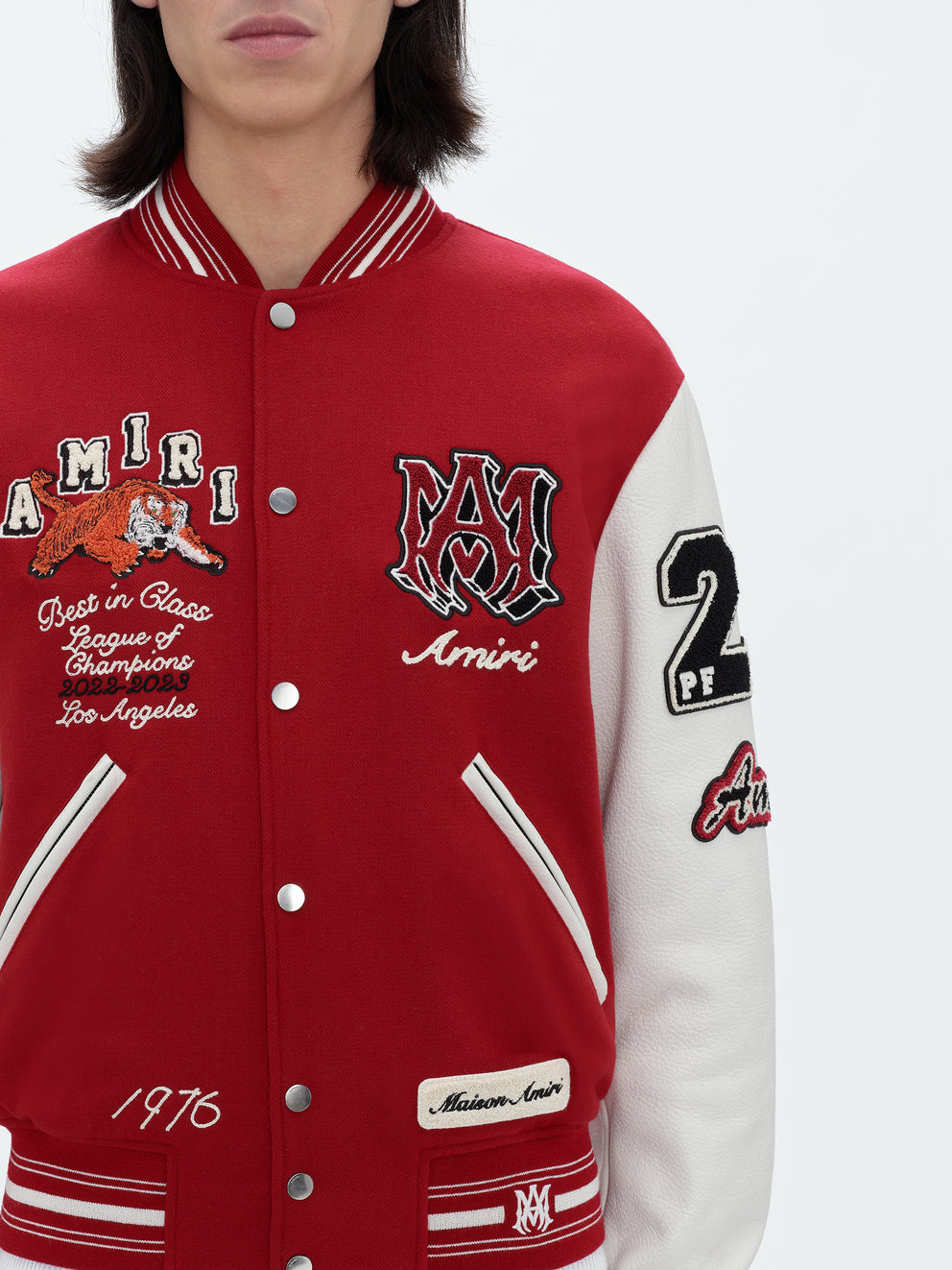 Red Amiri VINTAGE PATCH VARSITY BOMBER | 197346-FGK