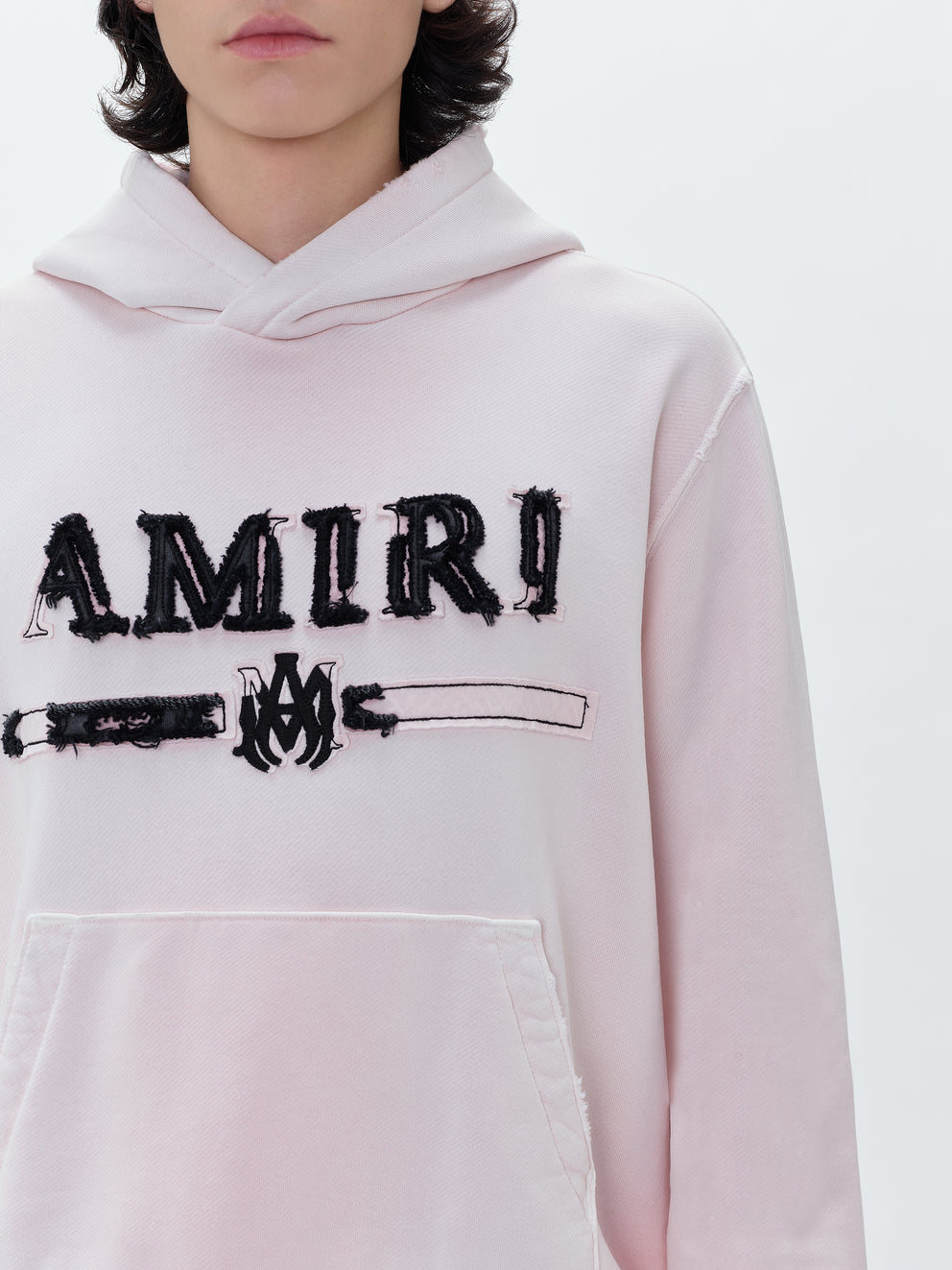 Silver / Pink Amiri M.A. BAR APPLIQUE HOODIE | 396058-TFI