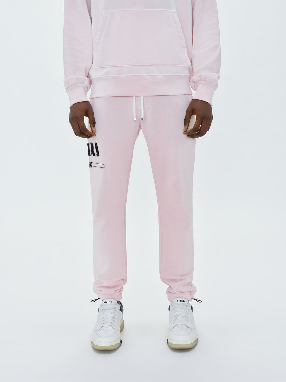 Silver / Pink Amiri M.A. BAR APPLIQUE SWEATPANT | 498753-RMH