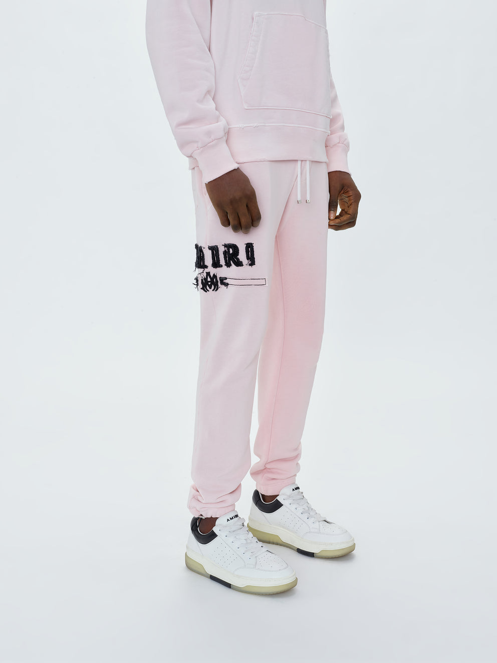 Silver / Pink Amiri M.A. BAR APPLIQUE SWEATPANT | 498753-RMH