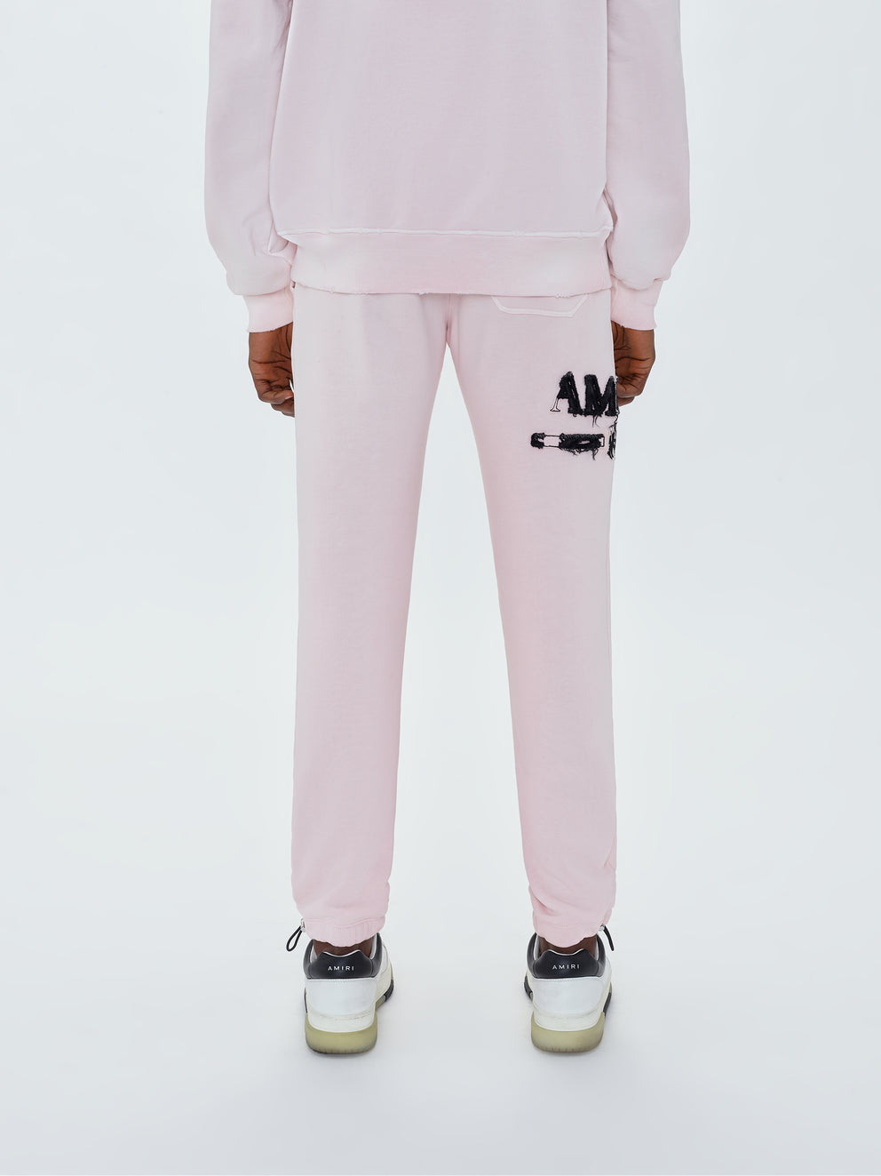 Silver / Pink Amiri M.A. BAR APPLIQUE SWEATPANT | 498753-RMH