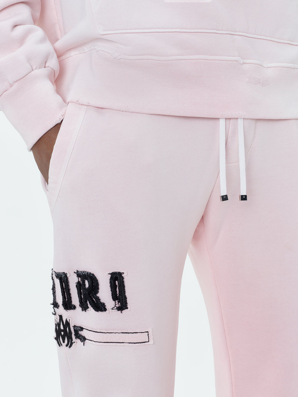 Silver / Pink Amiri M.A. BAR APPLIQUE SWEATPANT | 498753-RMH