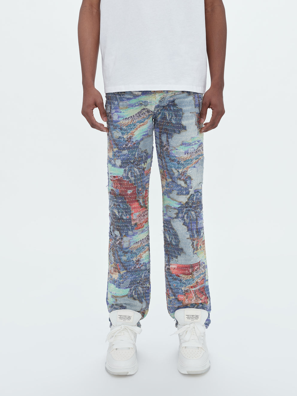 Stone Indigo Amiri ALOHA BORO STRAIGHT JEAN | 046218-WAX