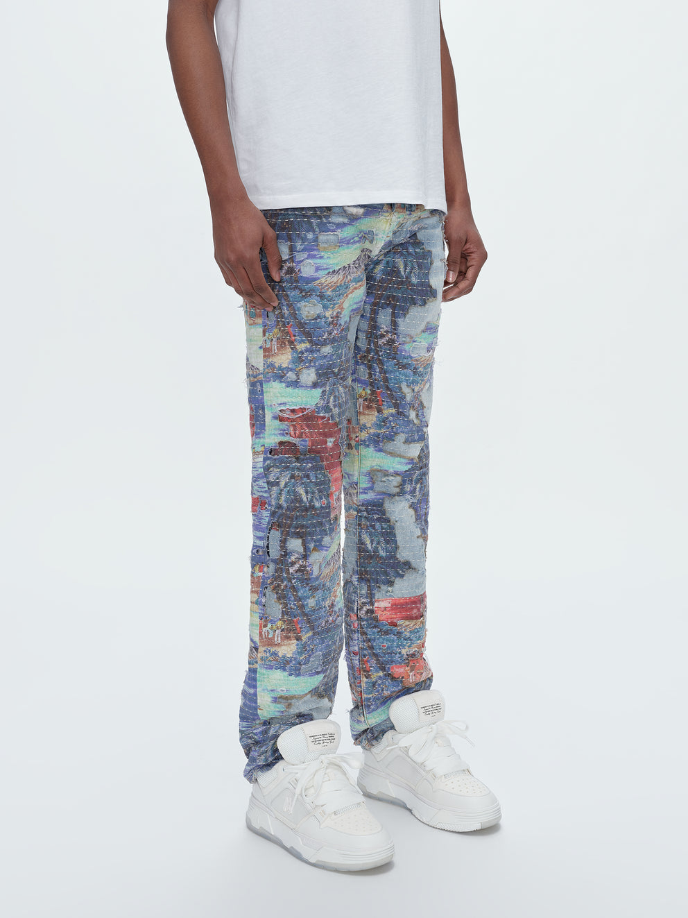 Stone Indigo Amiri ALOHA BORO STRAIGHT JEAN | 046218-WAX