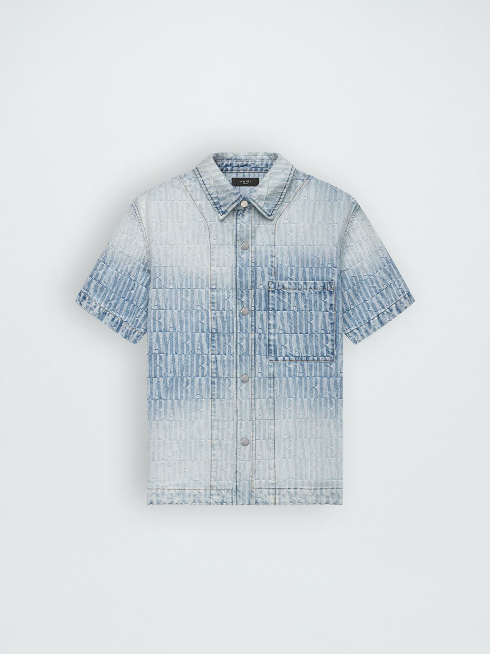 Stone Indigo Amiri JACQUARD SNAP UP SHORT SLEEVE | 091764-KNP