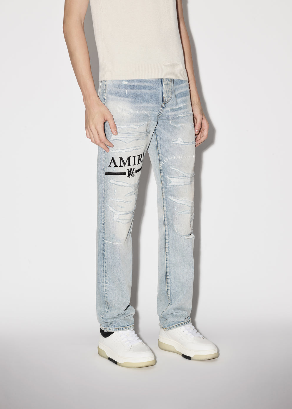 Stone Indigo Amiri M.A. BAR LOGO STRAIGHT JEAN | 801562-QUD