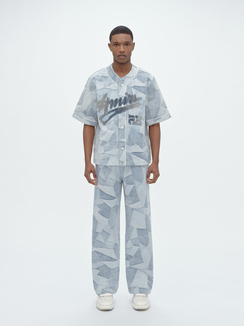 Stone Indigo Amiri PATCHWORK BAGGY PANTS | 604853-FRB