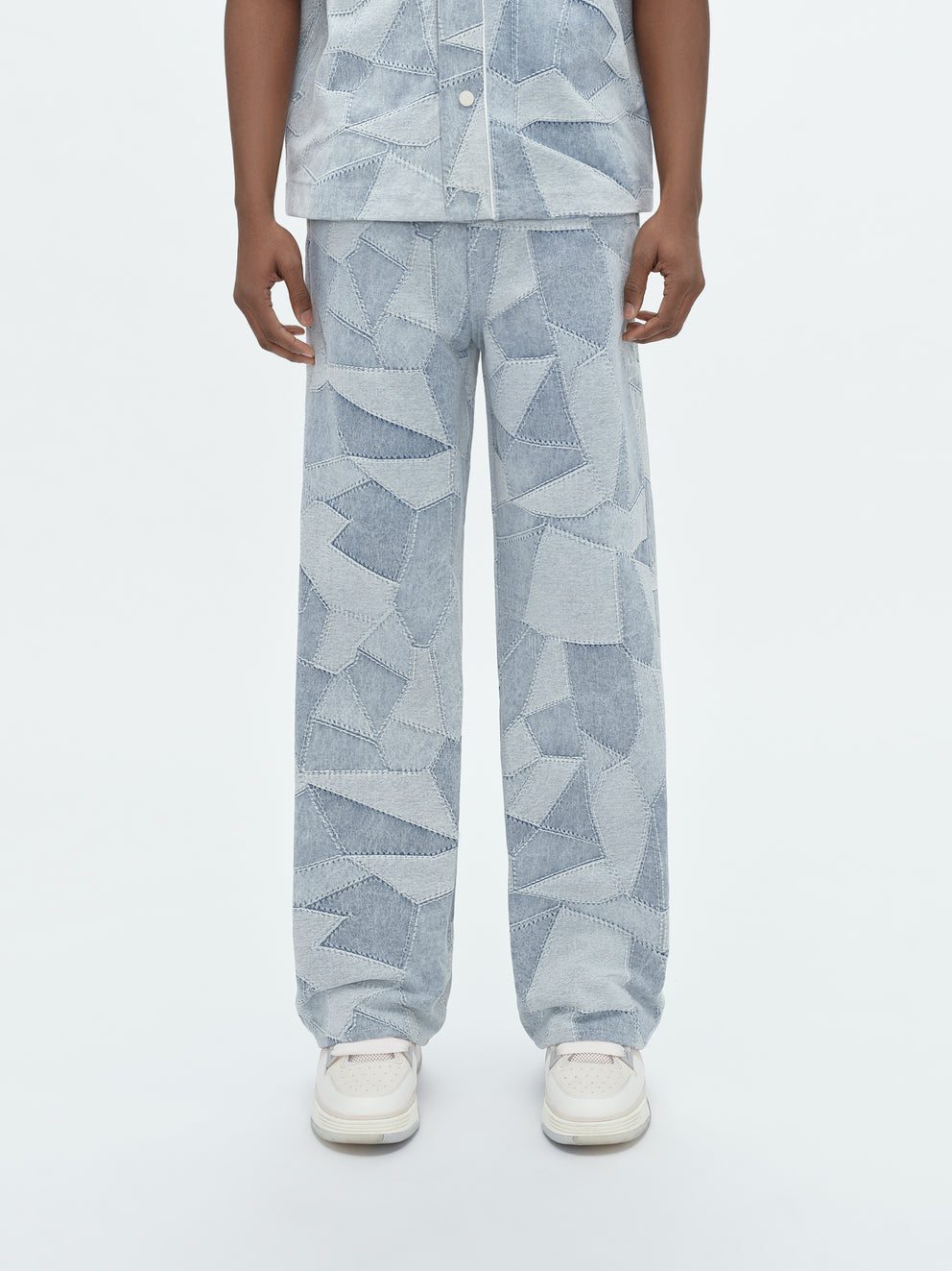 Stone Indigo Amiri PATCHWORK BAGGY PANTS | 604853-FRB