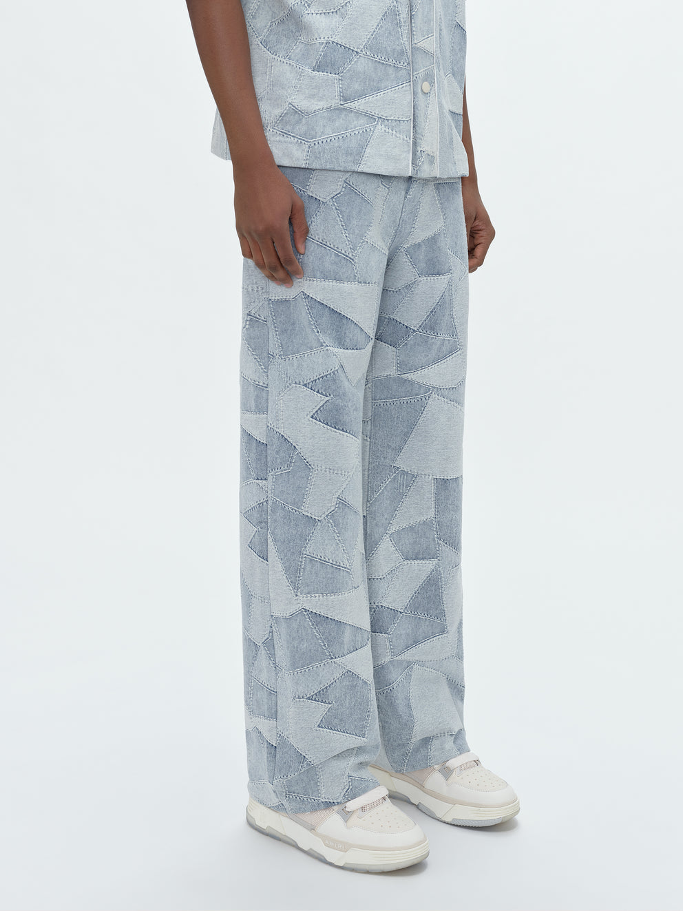 Stone Indigo Amiri PATCHWORK BAGGY PANTS | 604853-FRB