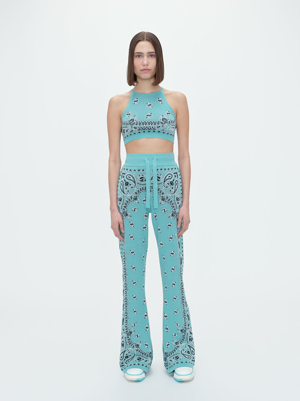 Teal Amiri CROPPED BANDANA TANK | 675492-MIV