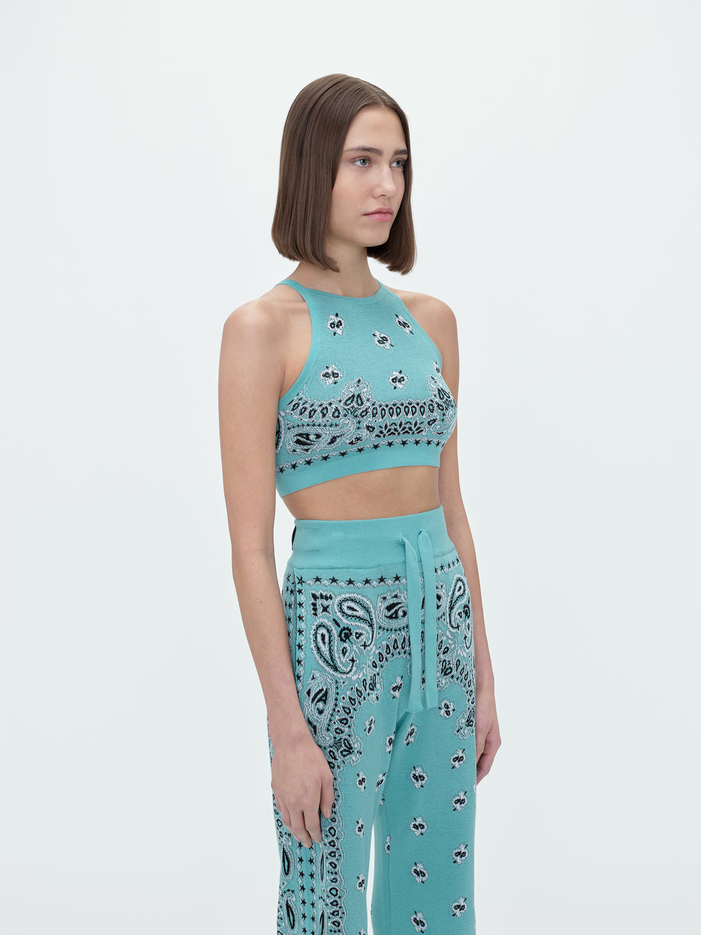 Teal Amiri CROPPED BANDANA TANK | 675492-MIV