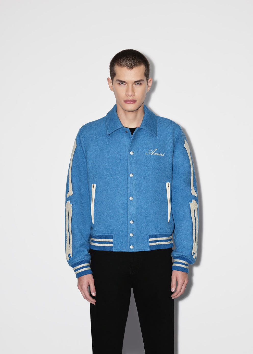 Varsity Blue Amiri BONES VARSITY JACKET | 290167-IQM