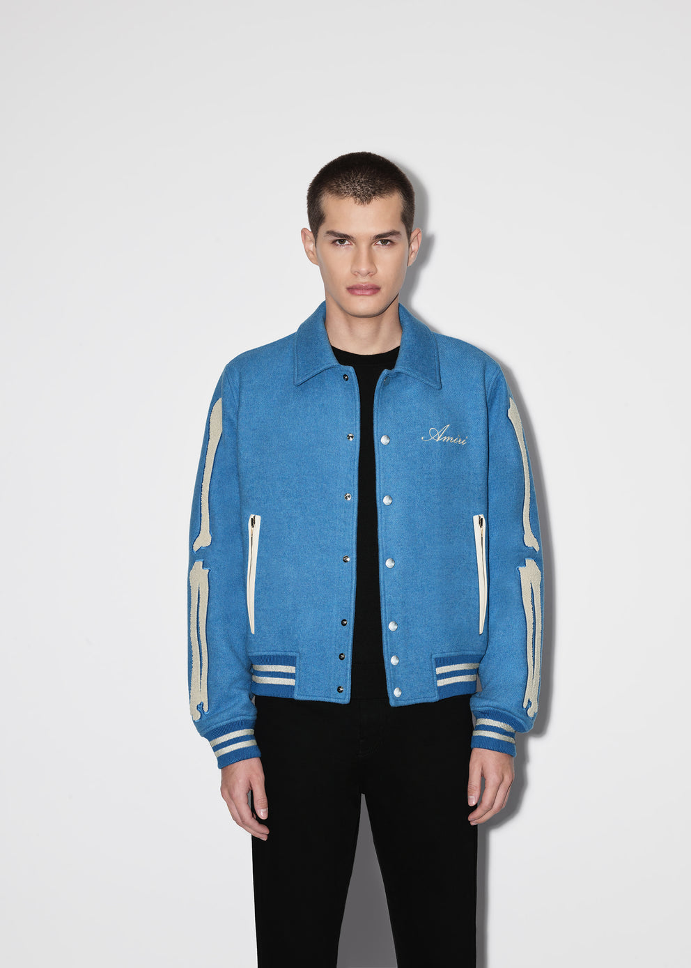 Varsity Blue Amiri BONES VARSITY JACKET | 290167-IQM