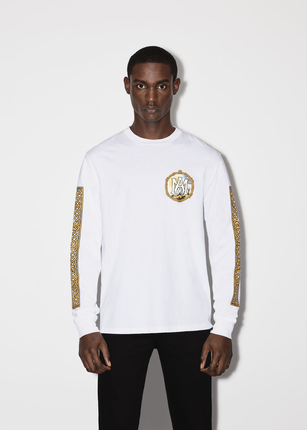 White Amiri ALCHEMY FRAME LONG SLEEVE TEE | 389146-BTR