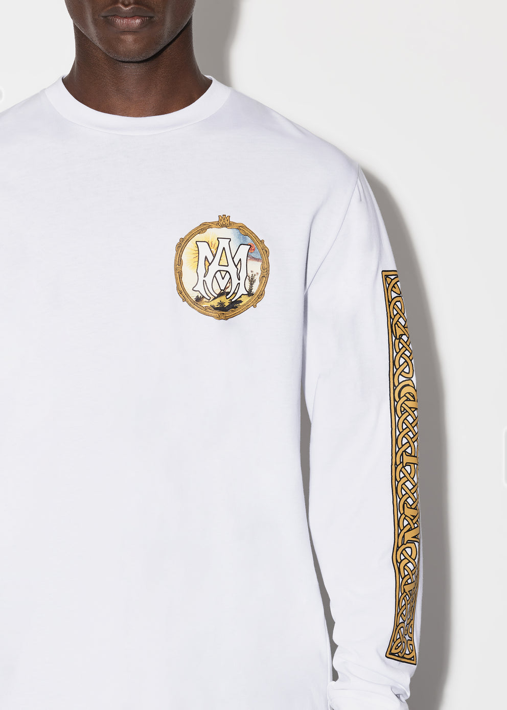 White Amiri ALCHEMY FRAME LONG SLEEVE TEE | 389146-BTR