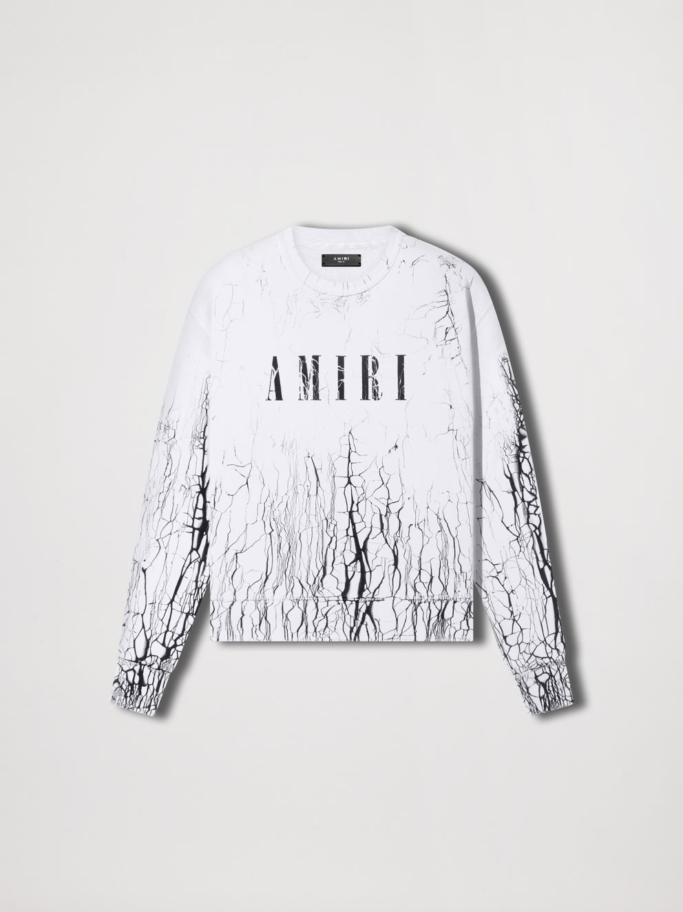 White Amiri CRACKED DYE CORE LOGO CREWNECK | 138794-DJL