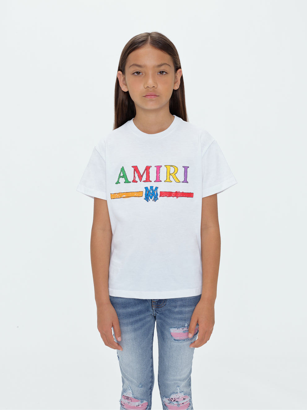 White Amiri CRAYON SKETCH MA BAR TEE | 326489-GEV