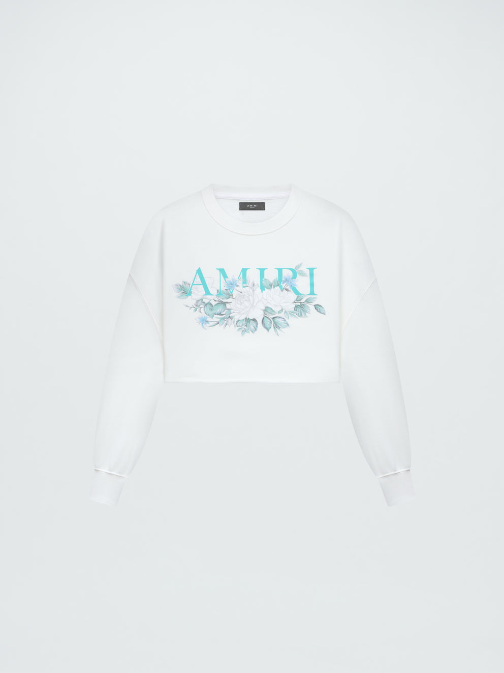 White Amiri FLORAL CROPPED CREWNECK | 395210-IRD