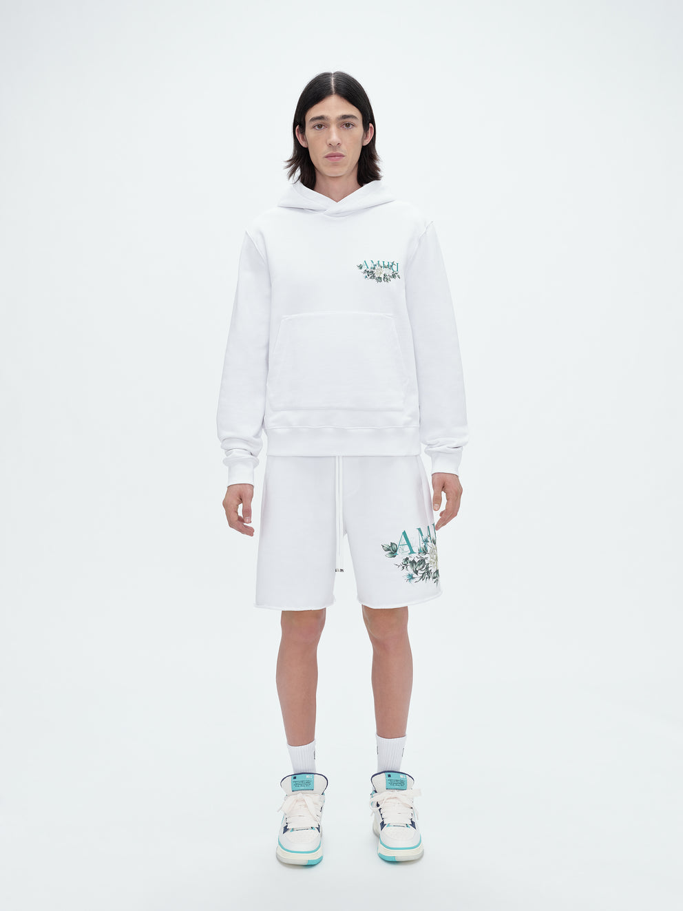 White Amiri FLORAL LOGO HOODIE | 463890-HVB