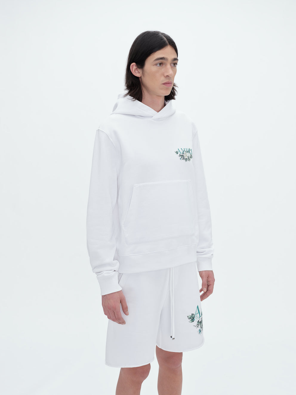 White Amiri FLORAL LOGO HOODIE | 463890-HVB