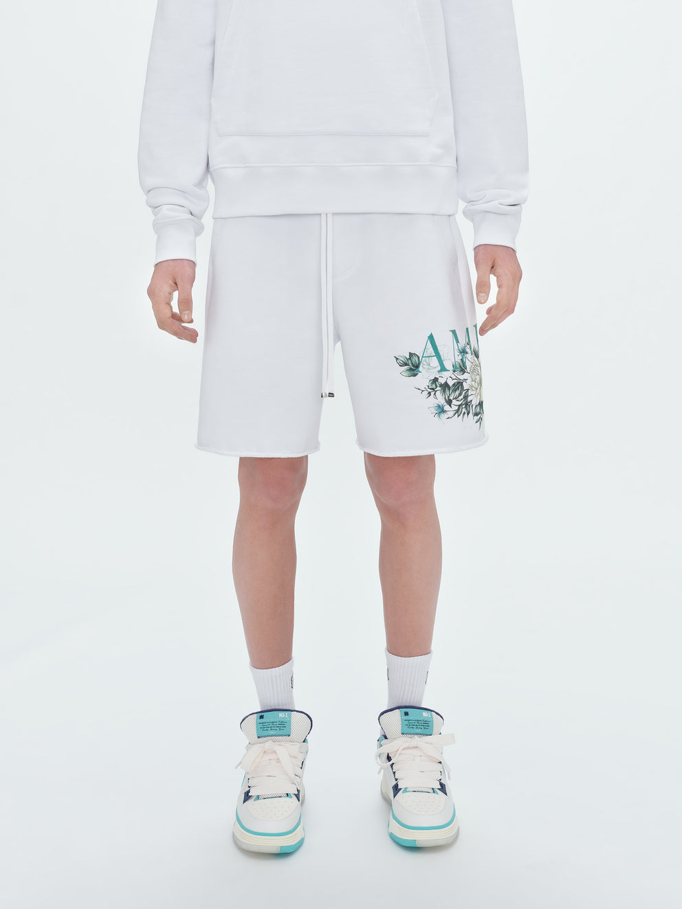 White Amiri FLORAL LOGO SHORT | 762409-ZUM