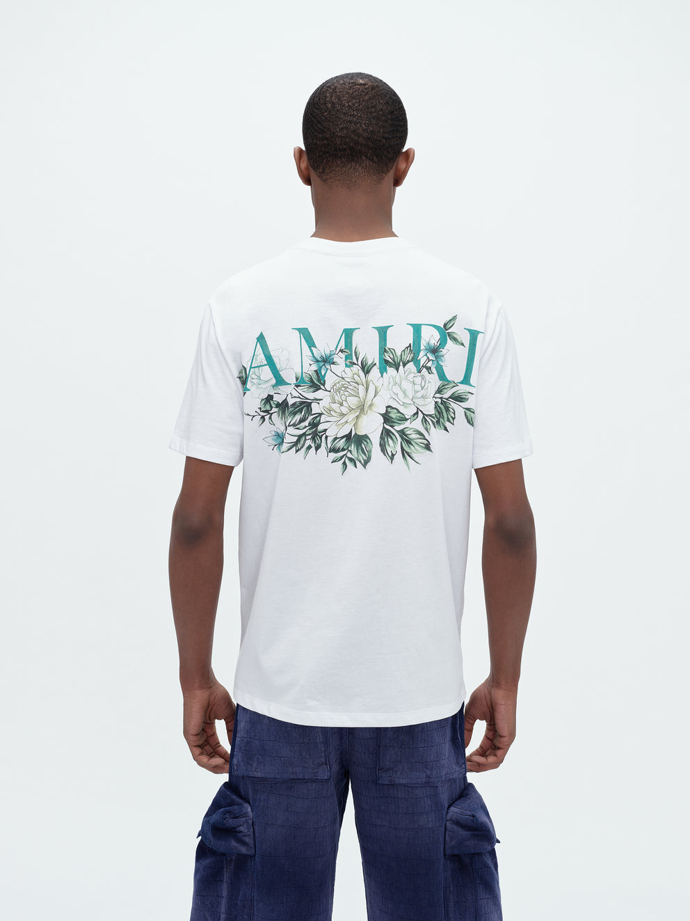 White Amiri FLORAL LOGO TEE | 425160-HJX