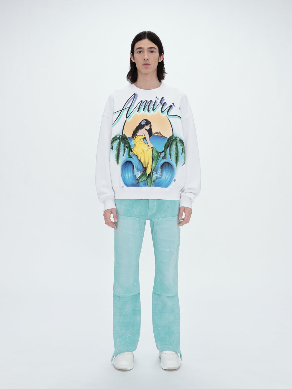 White Amiri MERMAID CREWNECK | 586293-QIP